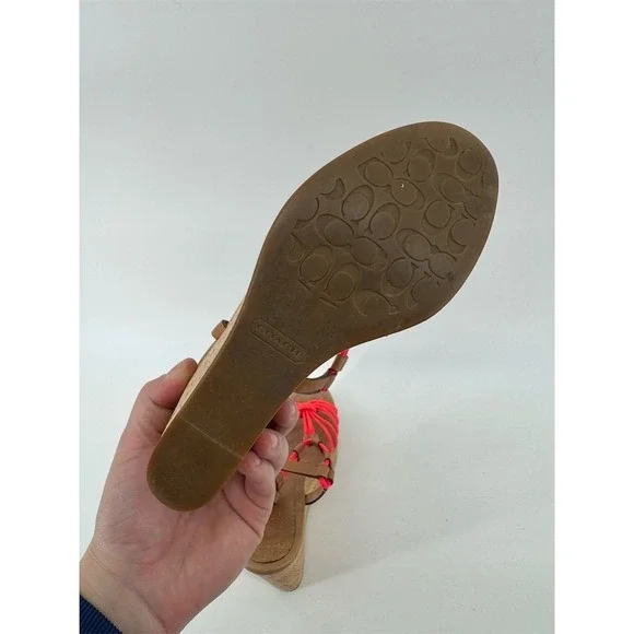 Coach Georgiana Women's Wedge Sandals Size 7 Multicolor Slingback‎ - Picture 6 of 10